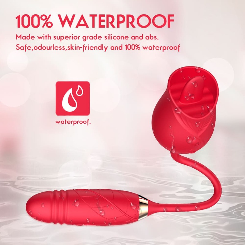 100% waterproof feature of flower rose toy with dildo