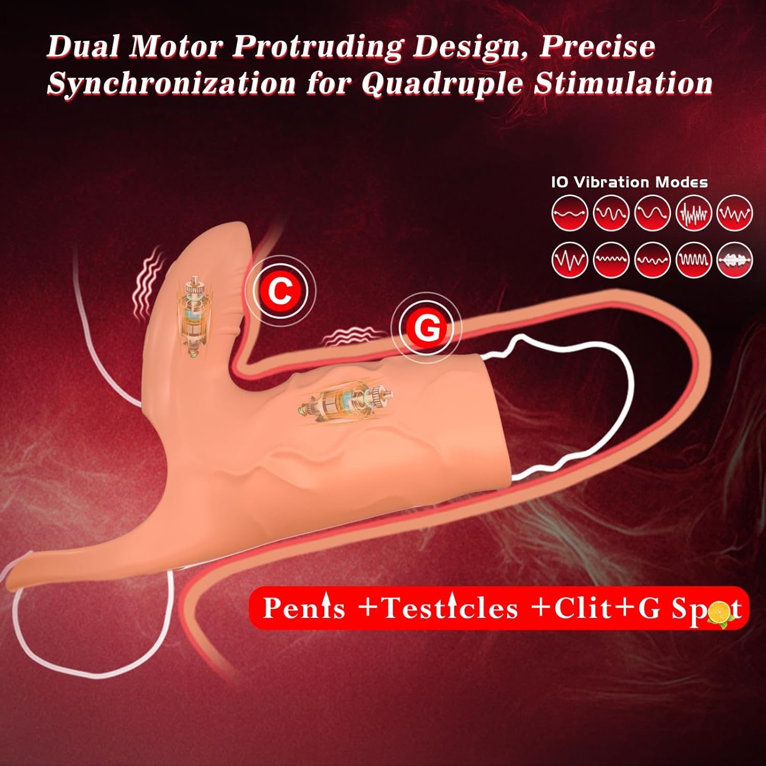 Dual-motor Penis Sleeve Vibrating Cock Ring Sex Things For Couples Kinky