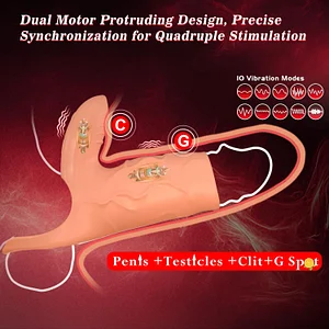 Dual-motor Penis Sleeve Vibrating Cock Ring Sex Things For Couples Kinky