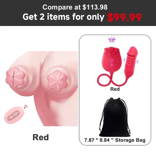Remote Control Adjustable Rose Vibrating Nipple Clamps