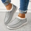 Warm Fleece Slip On Loafer Sneakers, Low Top Slip-On Shoes, Lightweight & Comfortable Walking Shoes, Women's Footwear(🎁Christmas Hot Sale🎁)