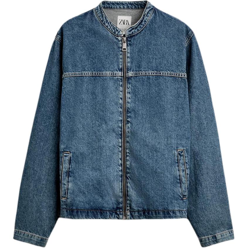 ZARA Denim Jackets Men Blue