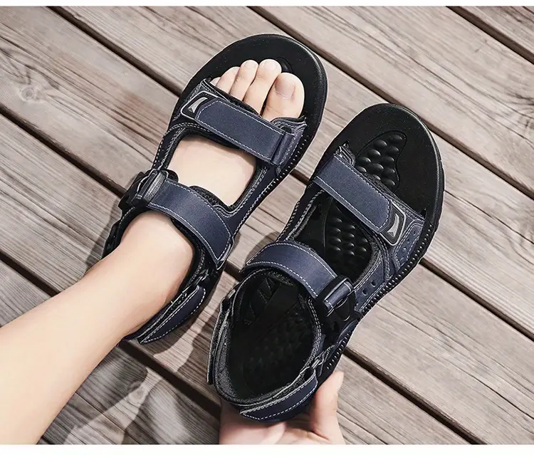 mens open toe sandals non slip comfortable beach shoes summer men s shoes details 2