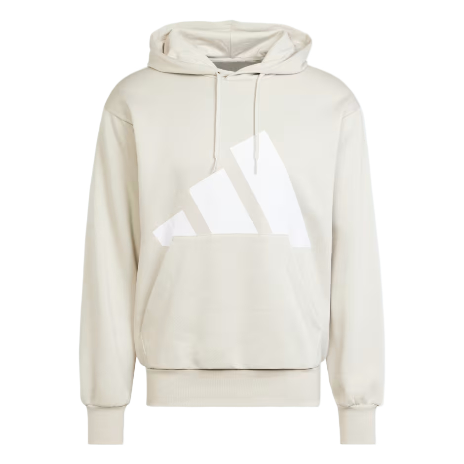 Adidas Essentials Big Logo Fleece Hoodie Sweatshirt Men's Beige