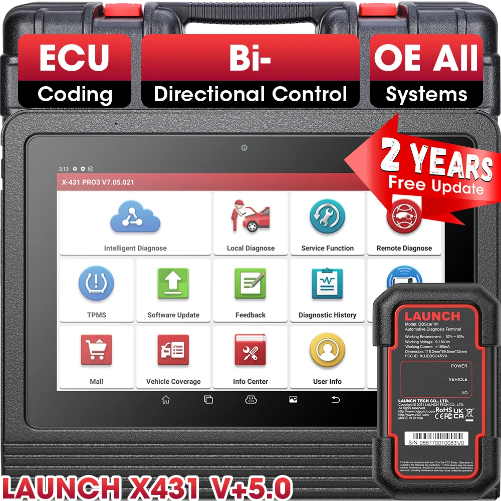 Launch X431 V+ 5.0 PRO3S Bidirectional OBD2 Diagnostic Scanner Key Coding
