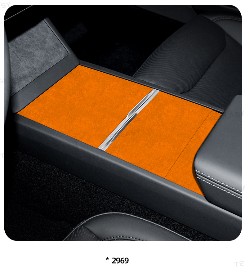 TESLASY 2024 Model 3 Highland Alcantara Center Console Cover Sticker (3pcs/set)