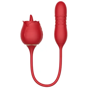 Rose Tongue Licking Rose Toy With Thrusting Dildo