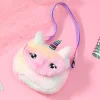 Kids Girl Unicorn Plush Bags  Shoulder Animals Buckle Bag