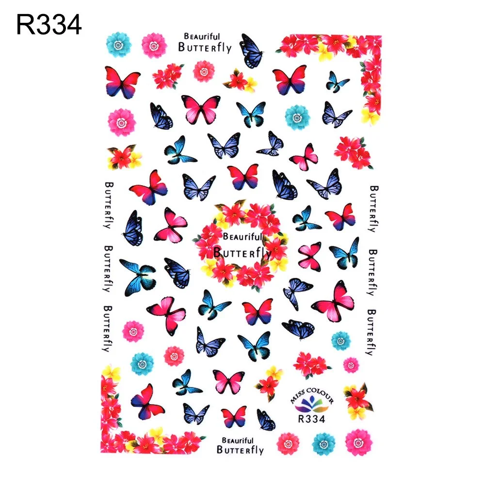 1pcs Holographic 3D Butterfly Designs Sticker Nail Decal DIY Slider for Manicure Nail Art Watermark Manicure Decoration-Nail Inspo