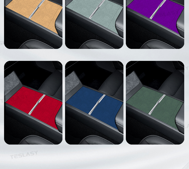 TESLASY 2024 Model 3 Highland Alcantara Center Console Cover Sticker (3pcs/set)