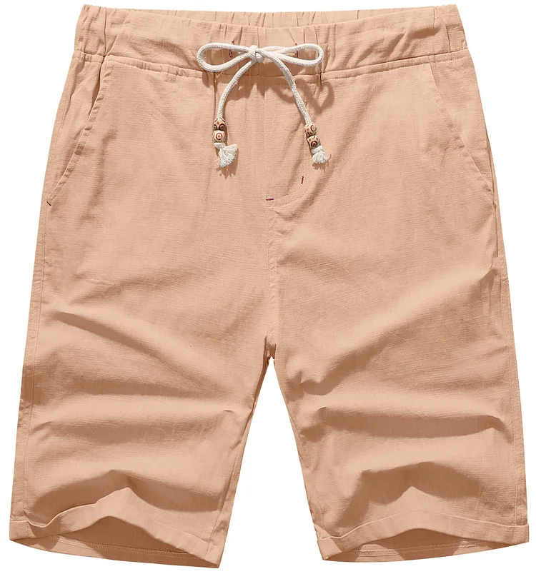 Men’s Drawstring Linen Beach Shorts