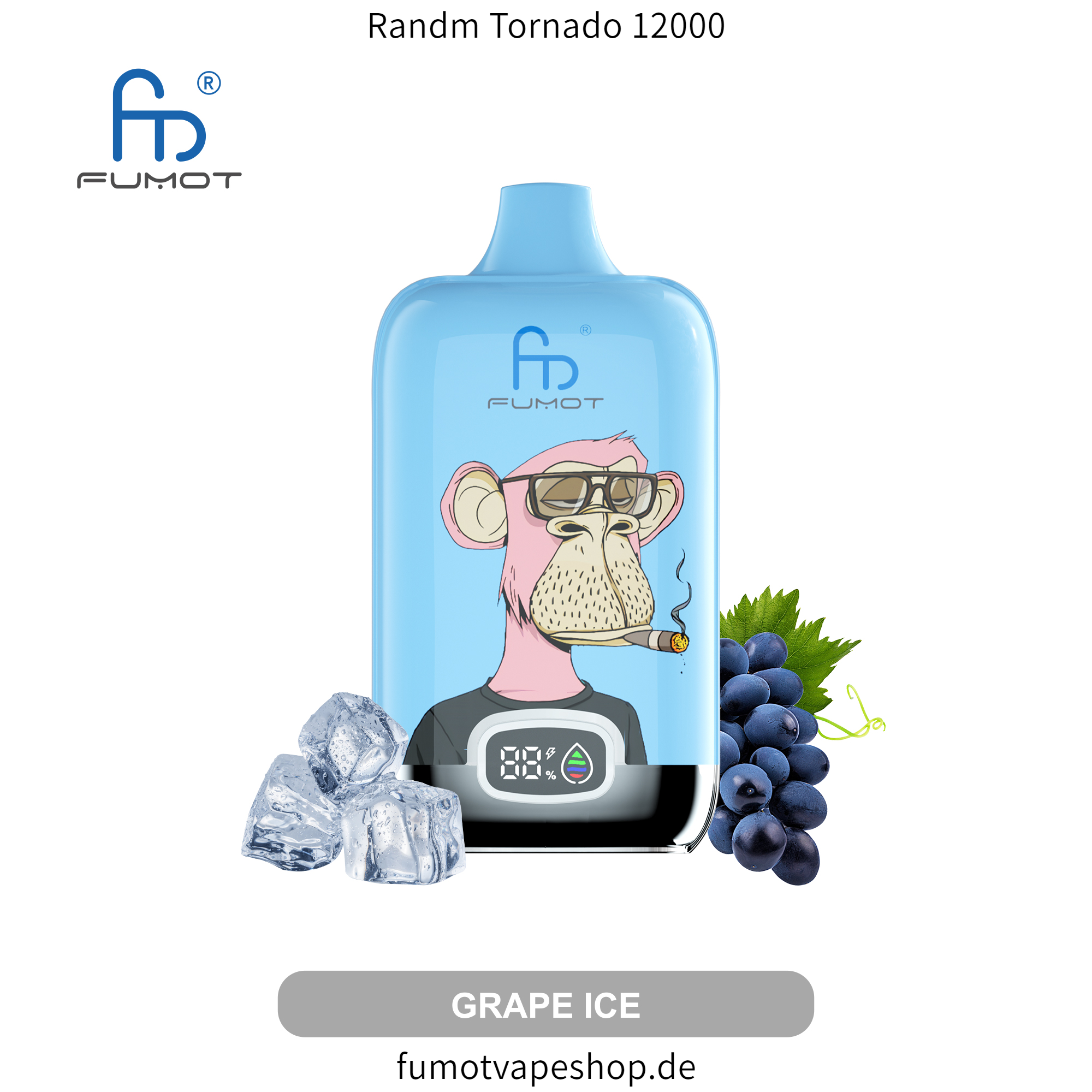 Randm Tornado 12000 Traubeneis  fumotvapeshop