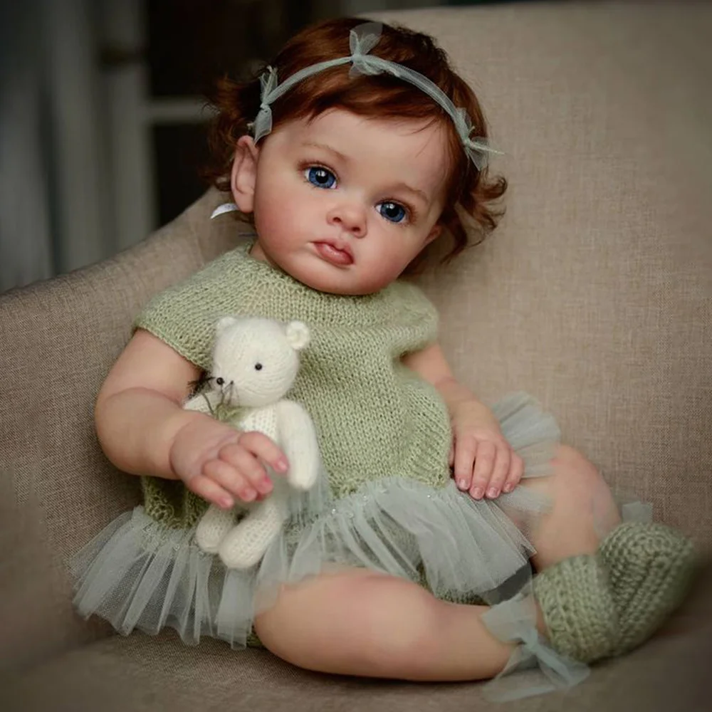 12" Real Touch Reborn Toddler Silicone Baby Dolls Girl with Hand-Rooted Brown Hair Eleanora and Delicate Gift Ready -Creativegiftss® - [product_tag] RSAJ-Creativegiftss®