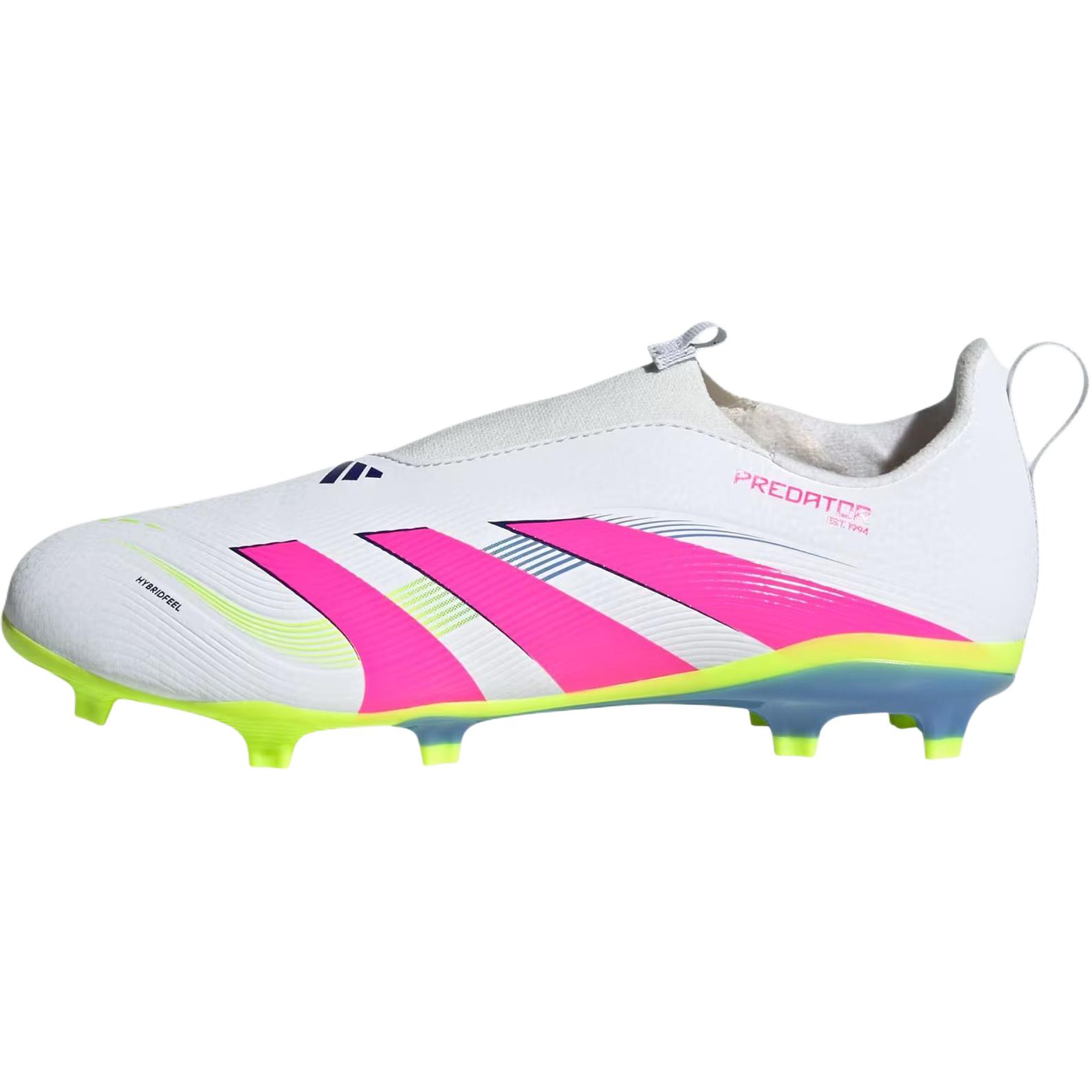 Adidas PREDATOR LEAGUE Anti Slip Wear Resistant Low Top Kids' Soccer Shoes Cloud White/Clear Pink/Clear Lemon Kids'