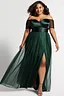 Off Shoulder Sweetheart Neck Max Tulle Dresses Olive Green Plus Size