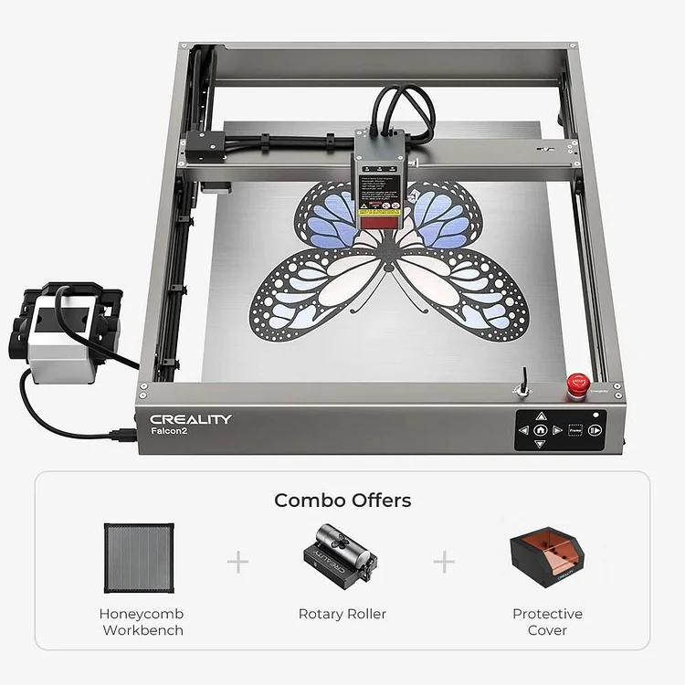 Creality Falcon 2 22W Laser Engraver Cutter, Integrated Air Assist