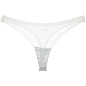 Sexy Transparent Ice Silk Low-Waist Seamless Thong