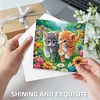 6Pcs Diamond Painting Garden Cat Greeting Cards Congratulations Cards & Gifts