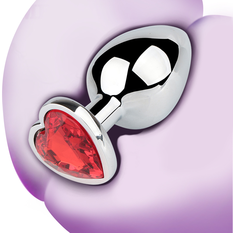 Aluminum Alloy Heart Anal Plug Smaller - Rose Toy