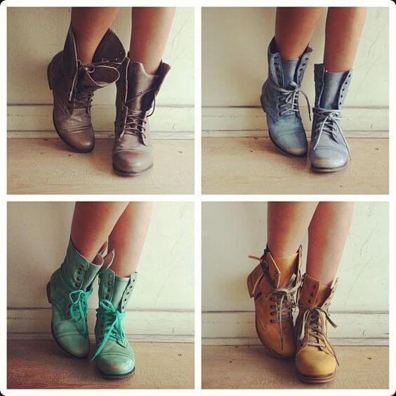 VCSHOES Leather Lace Up Wide Calf Boots