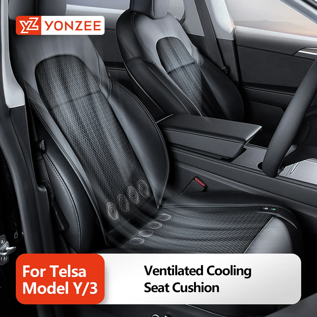 YONZEE Tesla Cooling Seat Cover, Ventilated Cooling Seat Cushion, Cooled Seat Cover for Summer Driving for Model 3/Y (2016-2024) 