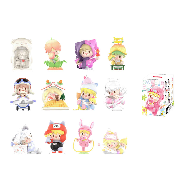 POP MART Little Sweet Bean, Love Hug Collection Blind Box Products Single Mystery Box/Full Box 12 Pcs