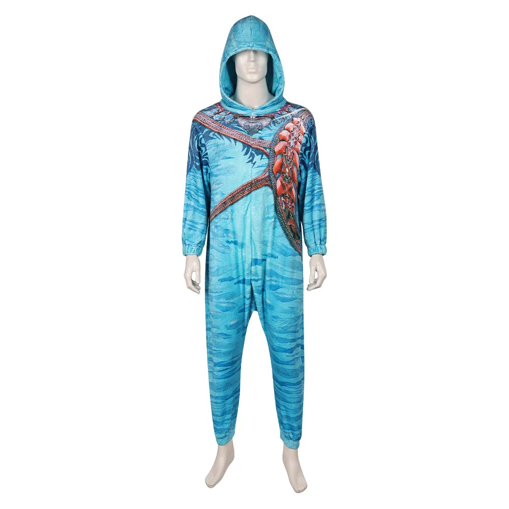Movie Avatar: The Way of Water Jake Blue Jumpsuit Sleepwear Outfits Cosplay Costume Halloween Carnival Suit