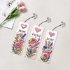 3Pcs Diamond Painting Blessing Flowers Bookmark for Book Lovers