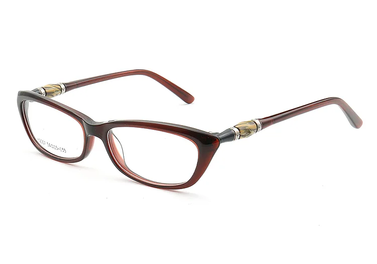 EAGWOO Acetate Eyeglasses Women Full Rim Optical Frame Prescription Spectacle Cateye Myopia Eye Glasses Designed high Diopter