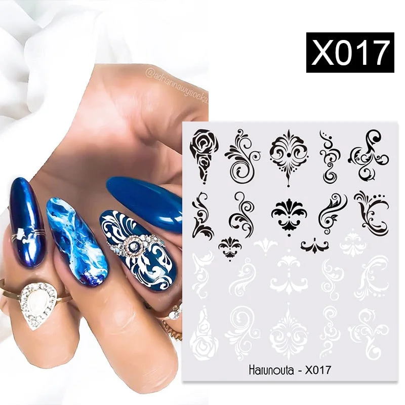 1Pc Spring Water Nail Decal And Sticker Flower Leaf Tree Green Simple Summer DIY Slider For Manicuring Nail Art Watermark