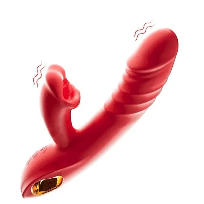 Upgraded Biting Licking Clitoral Stimulator & G-spot Thrusting Vibrator