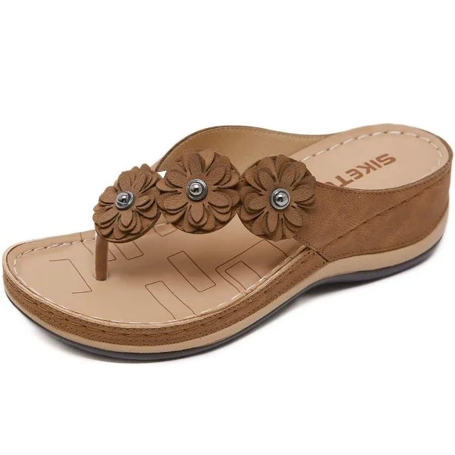 Stunahome™ Women's Flowers Clip Toe Wedge Beach Sandals  Stunahome.com