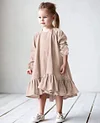 Kid Baby Girl Ruffled Loose Long Sleeve Round Neck Dress