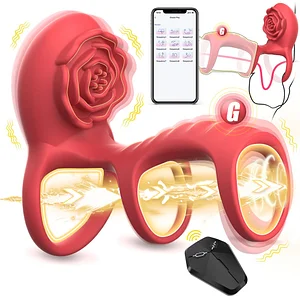 Rose Vibrating Cock Ring Adult Sex Toys With Clitoral G Spot Stimulation Rings For Couple With App Remote Control