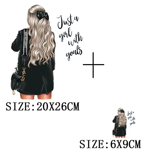 Pretty Girls Thermal Sticker On T-shirt DIY Washable Iron On Transfers For Clothing Fashion Design Appliqued On Clothes Patches