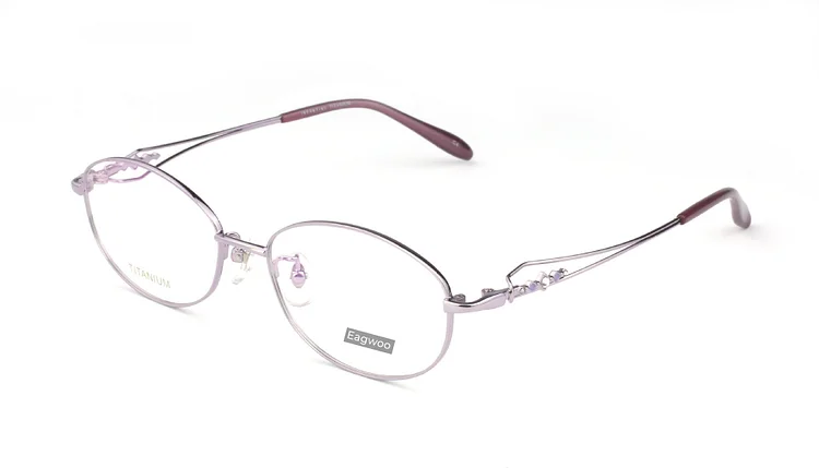 Women Blue Pure Titanium Full Rim Eyeglasses Designed Spectacle High Grade Prescription 9828