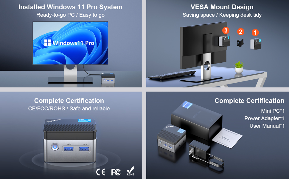 NucBox5 win11pro 8GB RAM 128GB SSD ミニPC Intel 11th Jasper Lake N5105 Mini PC NucBox5 Windows 11 Pro