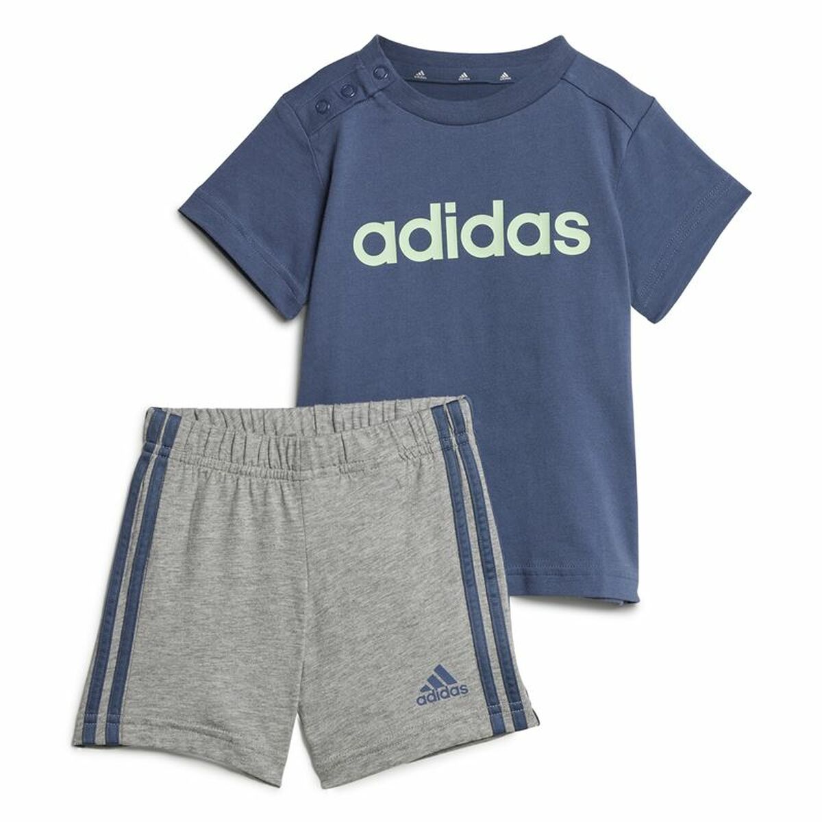 Sports Outfit for Baby Adidas I Lin Co Set Infantil Blue Grey Multicolour