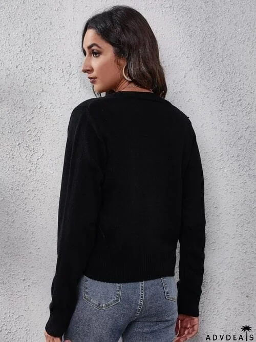 Color Block Button Up Long Sleeve Cardigan