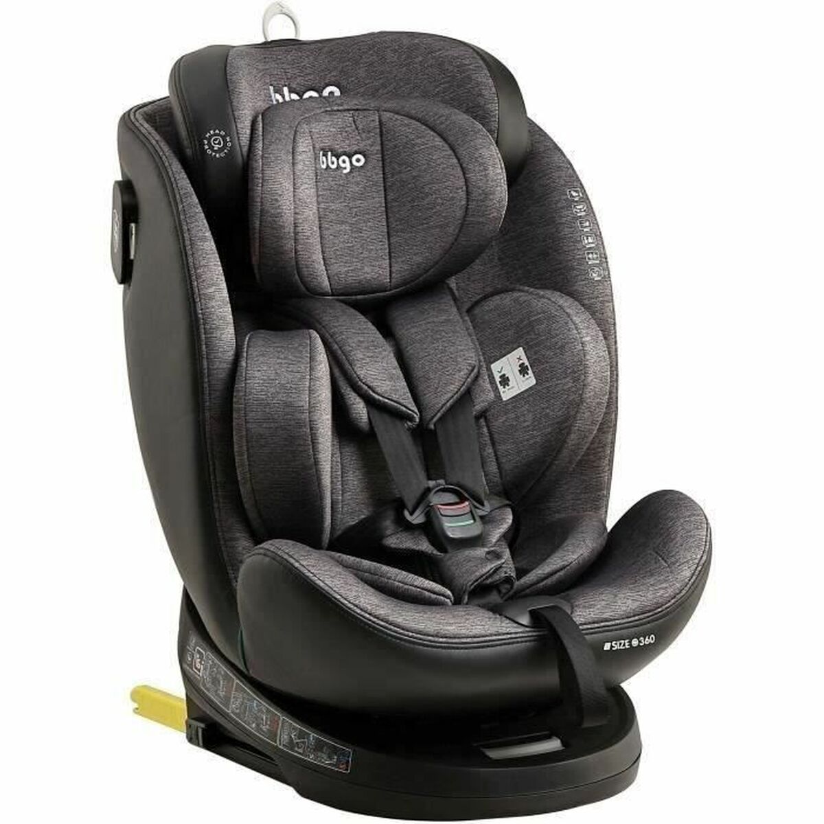 Car Chair BBGO Grey 0 (de 0 a 10 kilos) 0+ (de 0 a 13 kilos) I (9 - 18 kg) II (15-25 kg) III (22 - 36 kg) Children's ECE R129