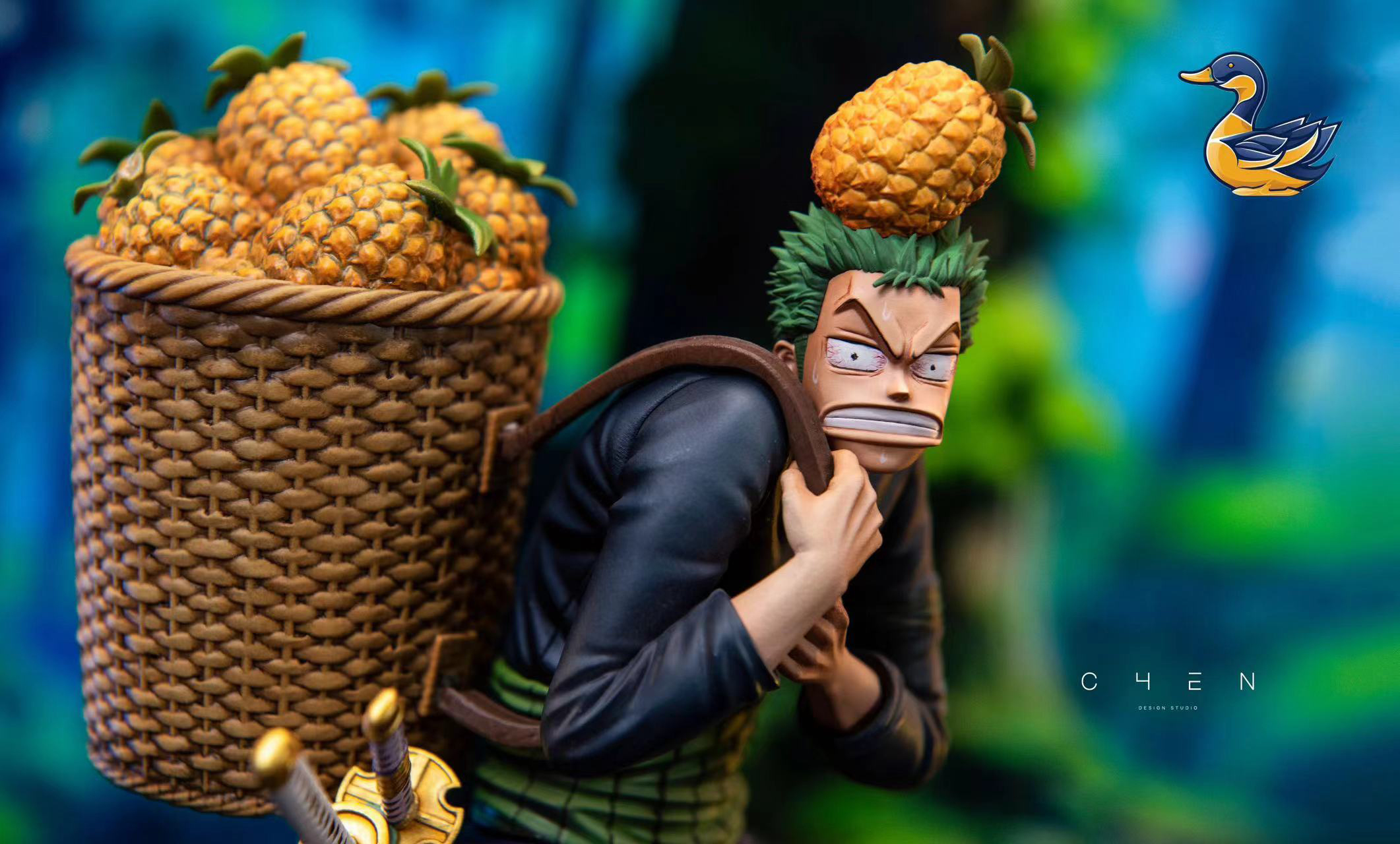 Pineapple Fall On Roronoa Zoro   ONE PIECE Resin Statue   YN Studio