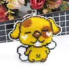 Bead Embroidery - Puppy  Beaded Counted Cross Stitch Keyring