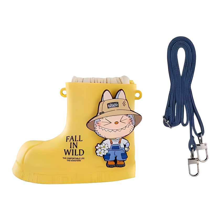 POP MART Silicone/TPR/cotton/polyester/iron/zinc Alloy Crossbody Bag Unisex Yellow