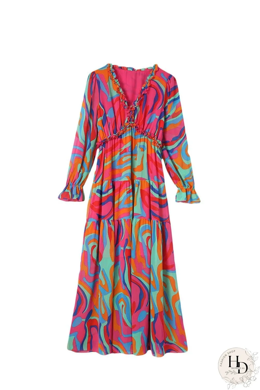 Casual Long-sleeved Dress With Big Swing