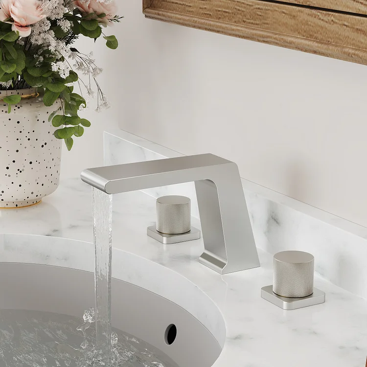 SFS1008-NK EVERSTEIN Two-Handle Widespread Bathroom Faucet in Brushed Nickel