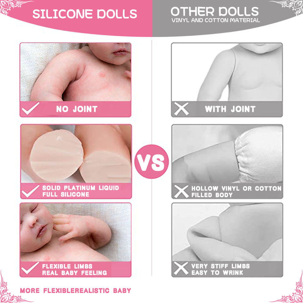 12&16 Extremely Flexible Full Silicone Realistic Baby,Soft Newborn Baby  Doll Boy Ukbaby With Realistic Belly Button and Birth Mark