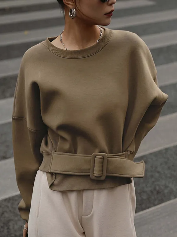 Basic Bae Air Scuba Round Neck Long Sleeve Sweatshirt
