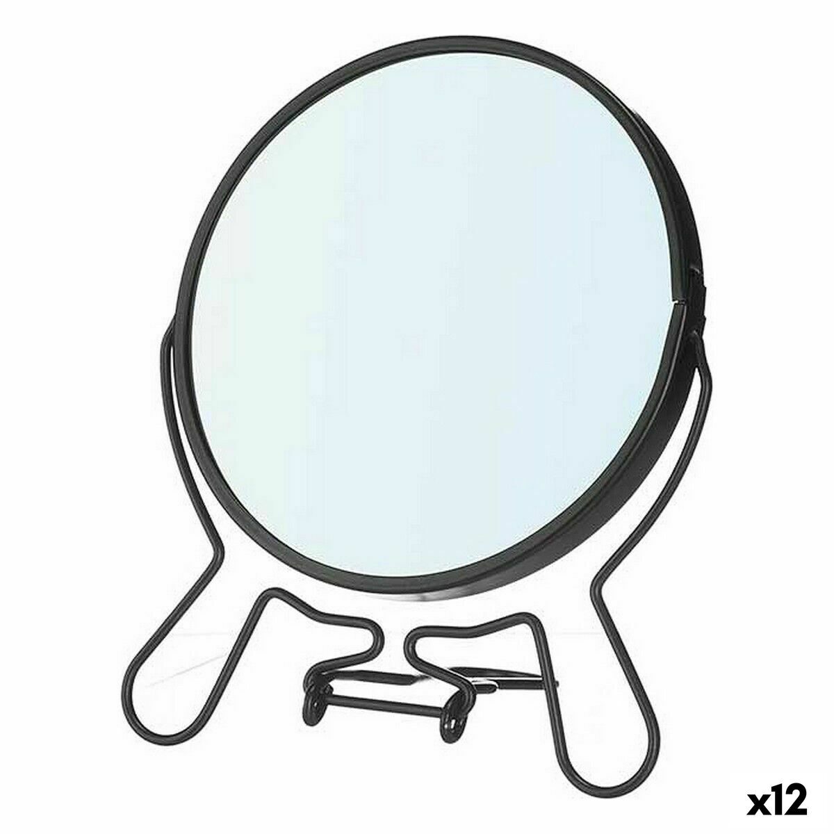 Magnifying Mirror Berilo Black Iron 13 x 15,3 x 1,5 cm (12 Units)