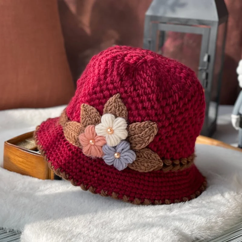 🎄EARLY CHRISTMAS SALE -45% OFF- Women's Flowers Knitted Woolen Hat