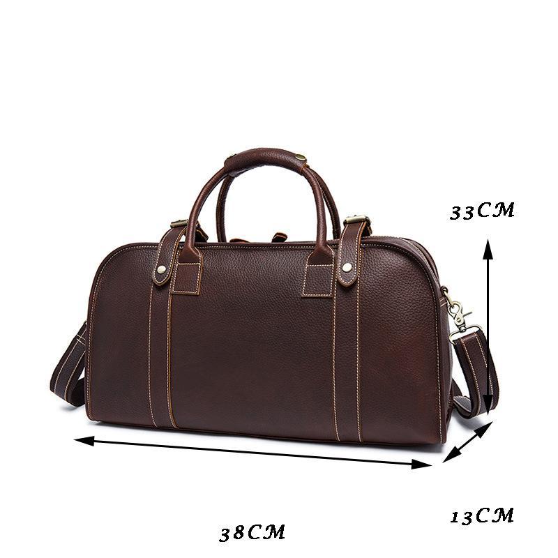 Genuine Leather Comfortable Grab Clean Silhouette Spacious Interior Carryall Bag for Traveling
